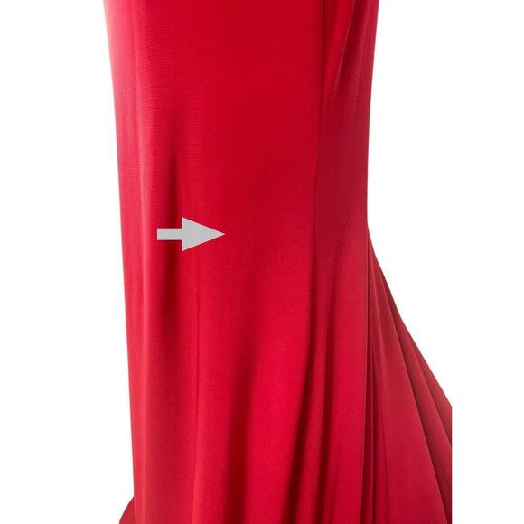 Ieena for Mac Duggal Red Formal Maxi Dress Size 4 Crystal Details Prom Wedding - Picture 12 of 13